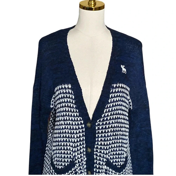 Abercrombie & FitchY2K Crotchet 90s Button Up Longline Knit Cardigan Size M - Picture 6 of 10